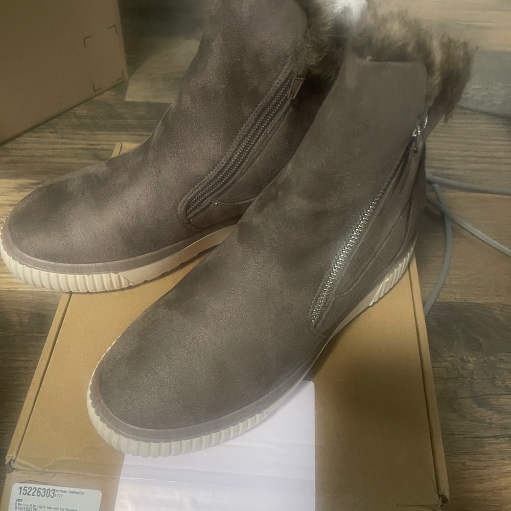 Brown Fur-Lined Ankle Boots